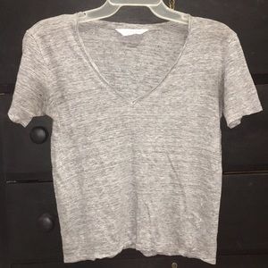 Grey linen Everlane vneck T-shirt